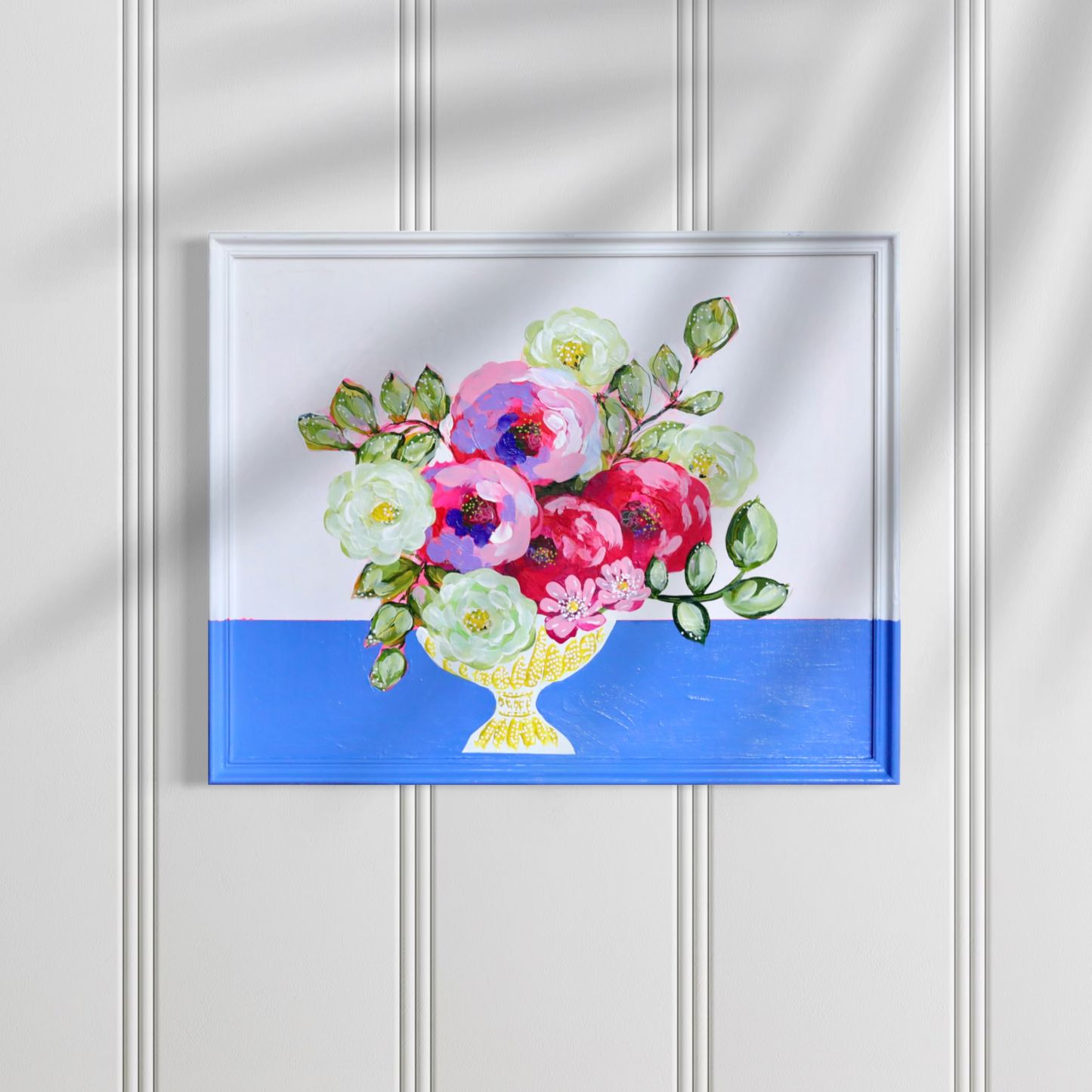 Floral Colorblock 16x20 Framed