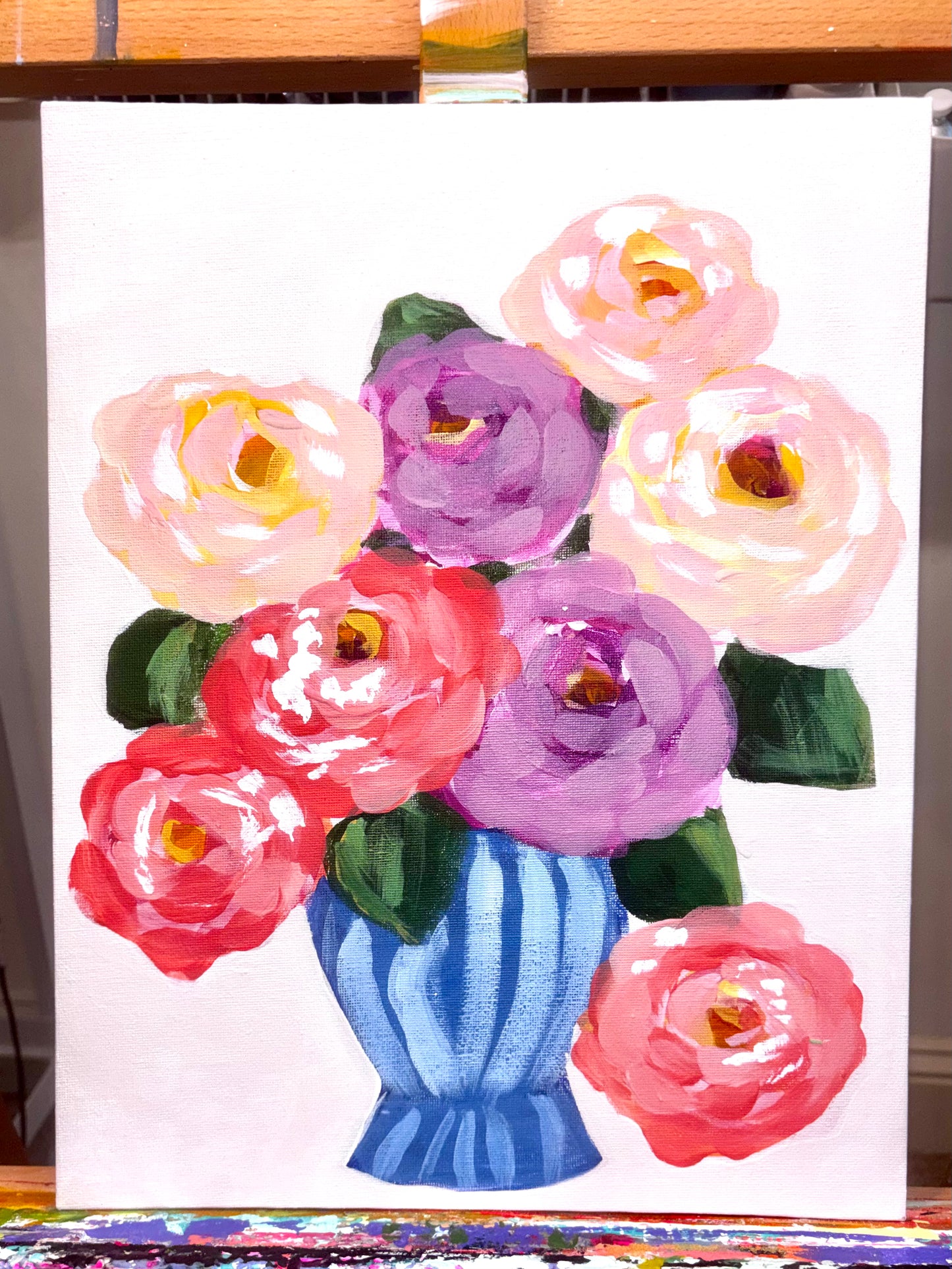 Striped Vase Bouquet 11x14