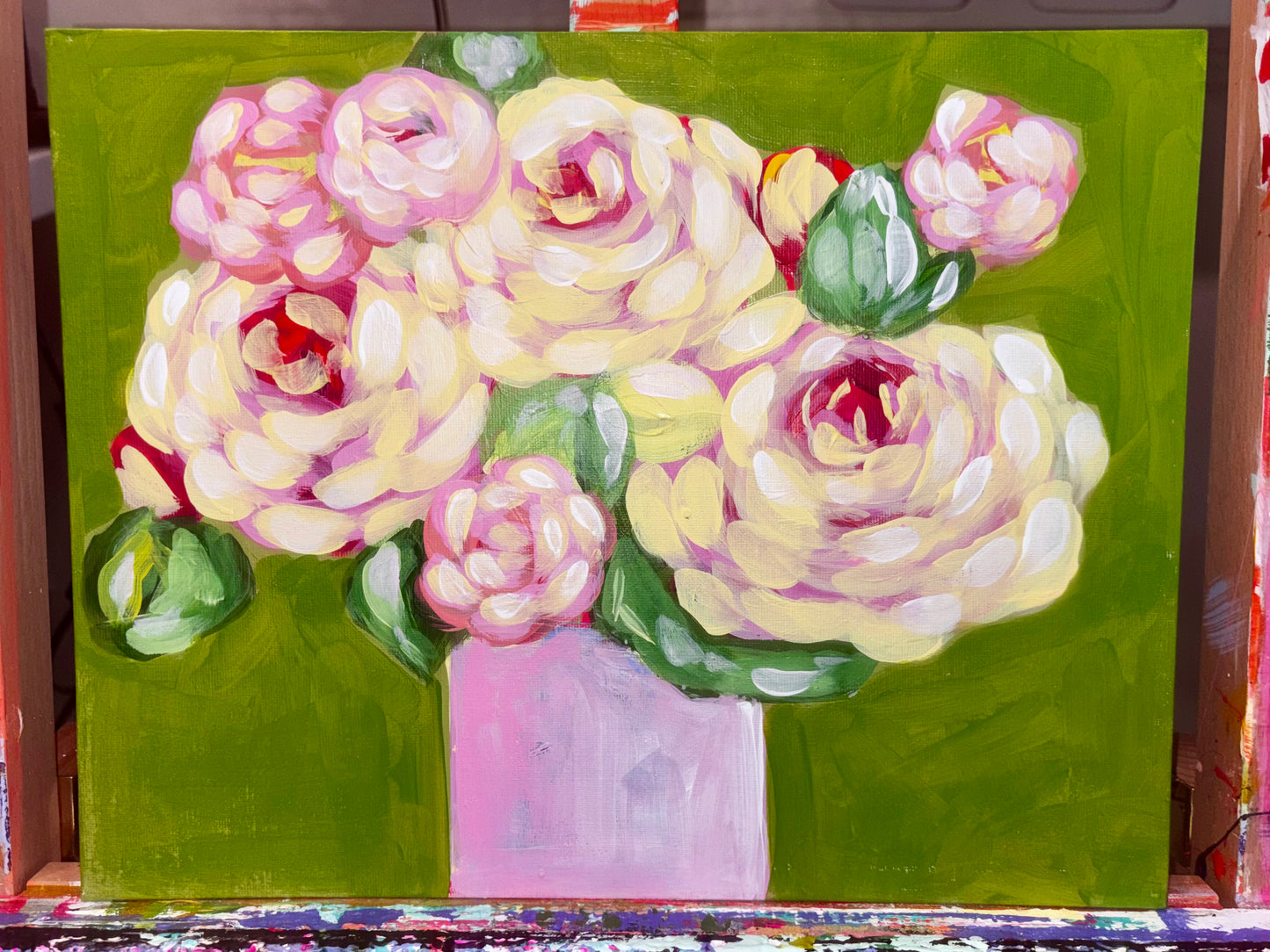 Green Room Yellow Roses 11x14