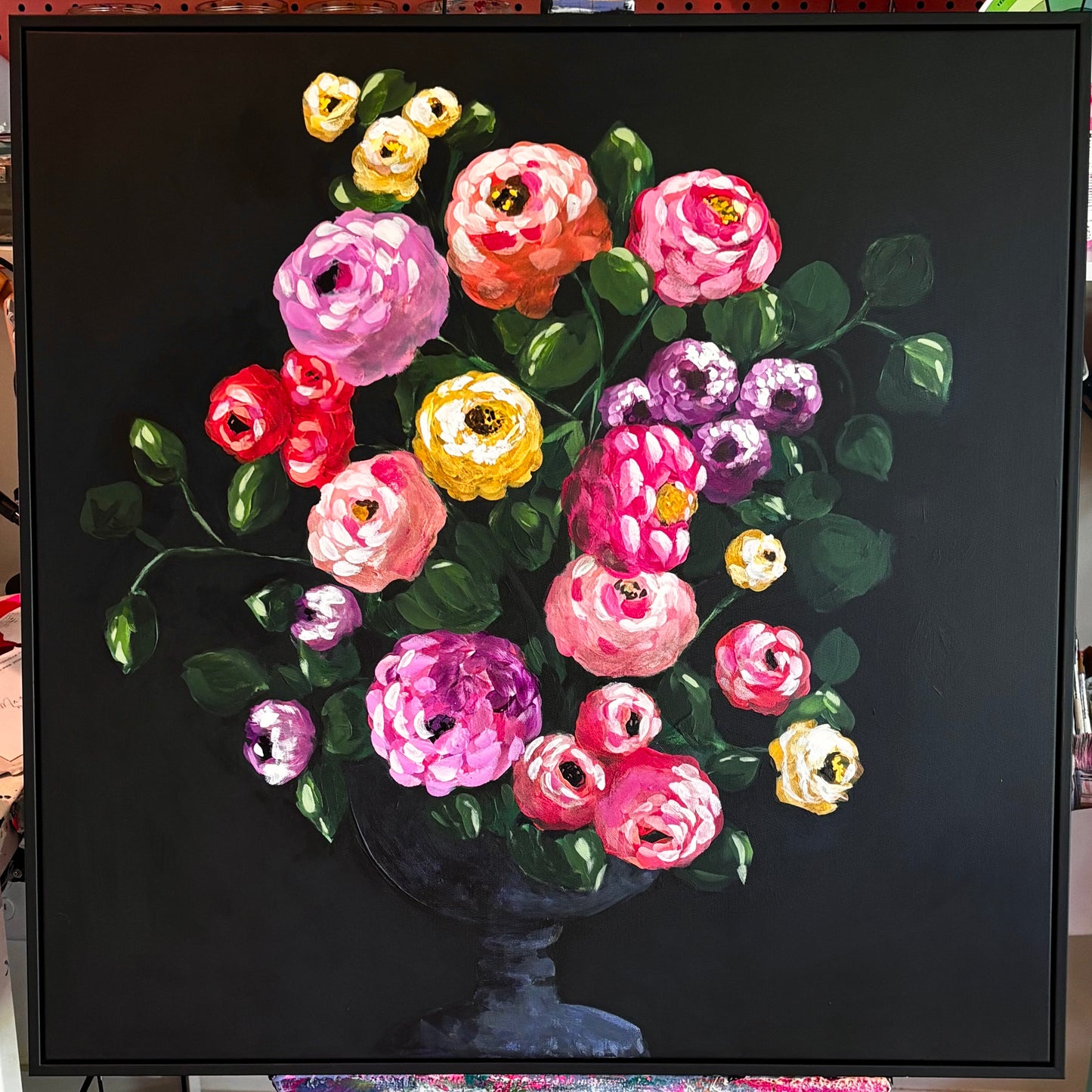 Flowers in the Dark 30x30 Framed