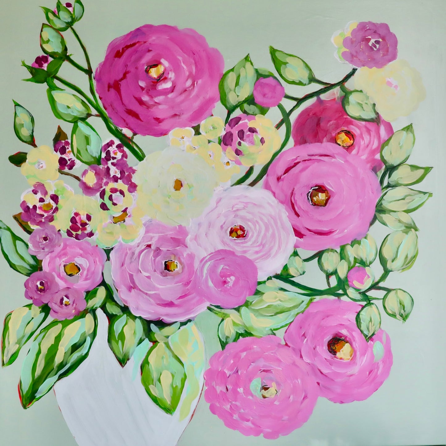 Sage Blush 30x30 Framed