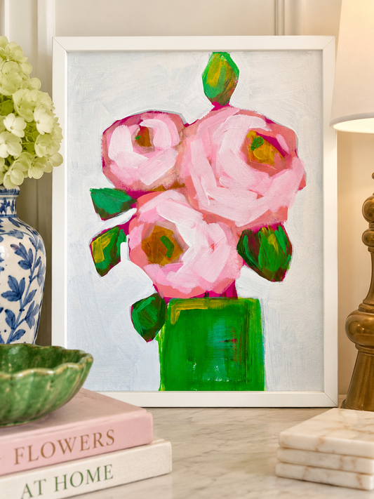 Rose Trio 11x14 original on canvas board framed