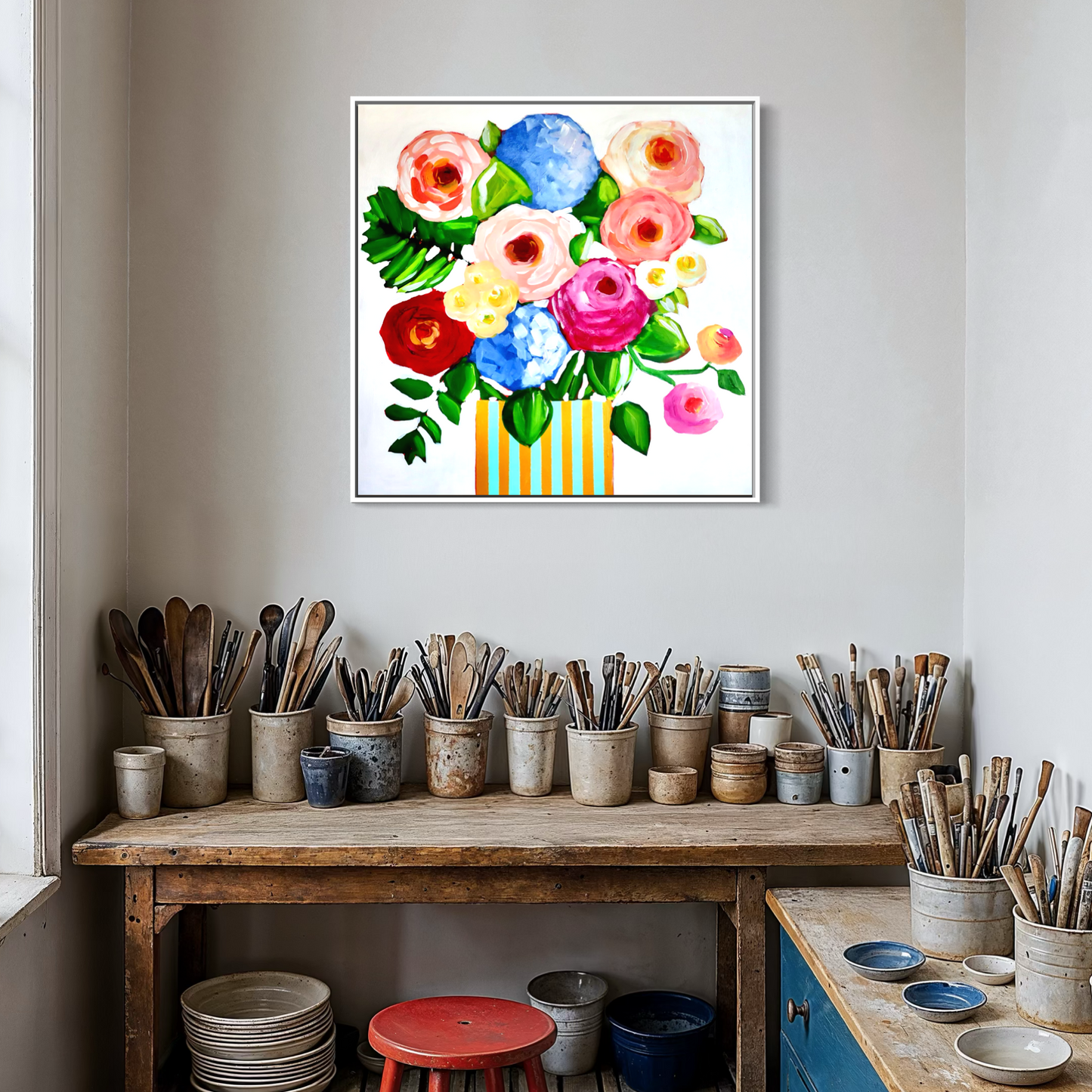 Cabana Vase 30x30 Framed
