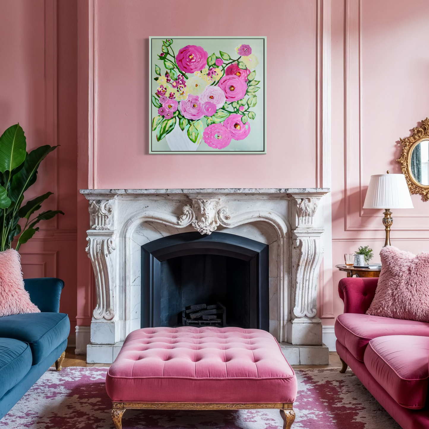 Sage Blush 30x30 Framed