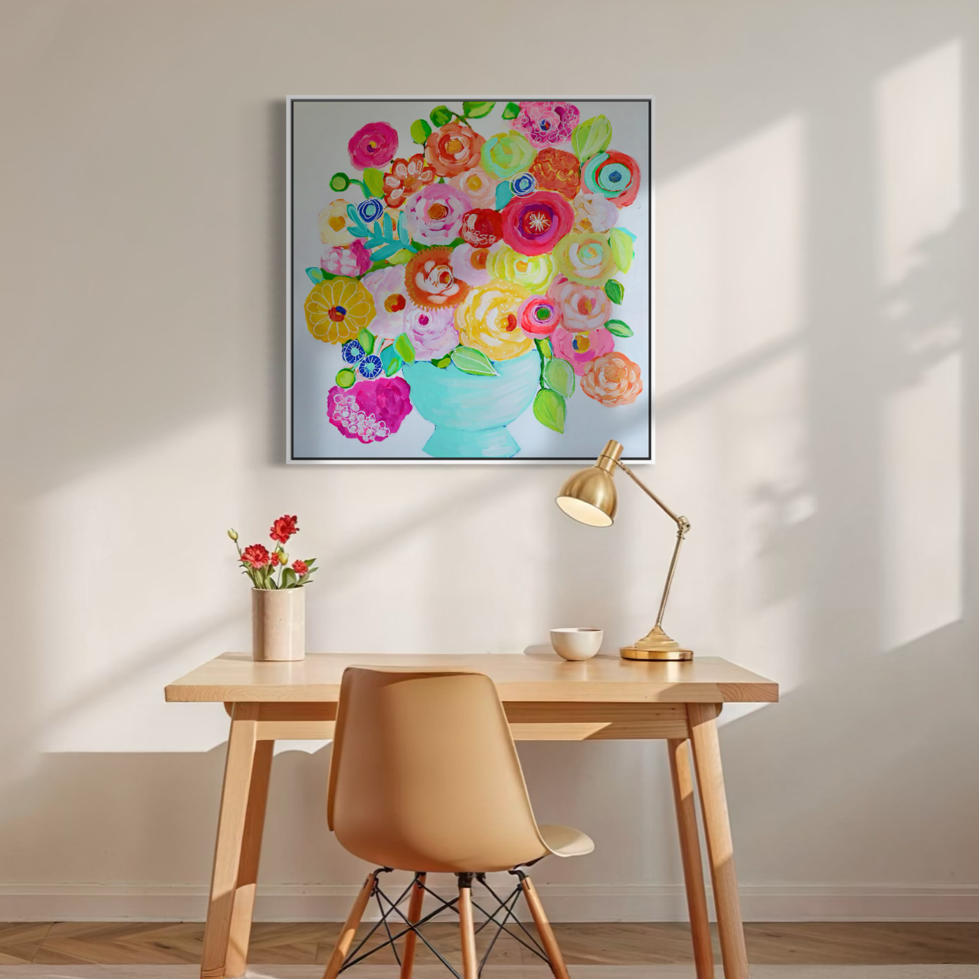 Peony Party 30x30 Framed