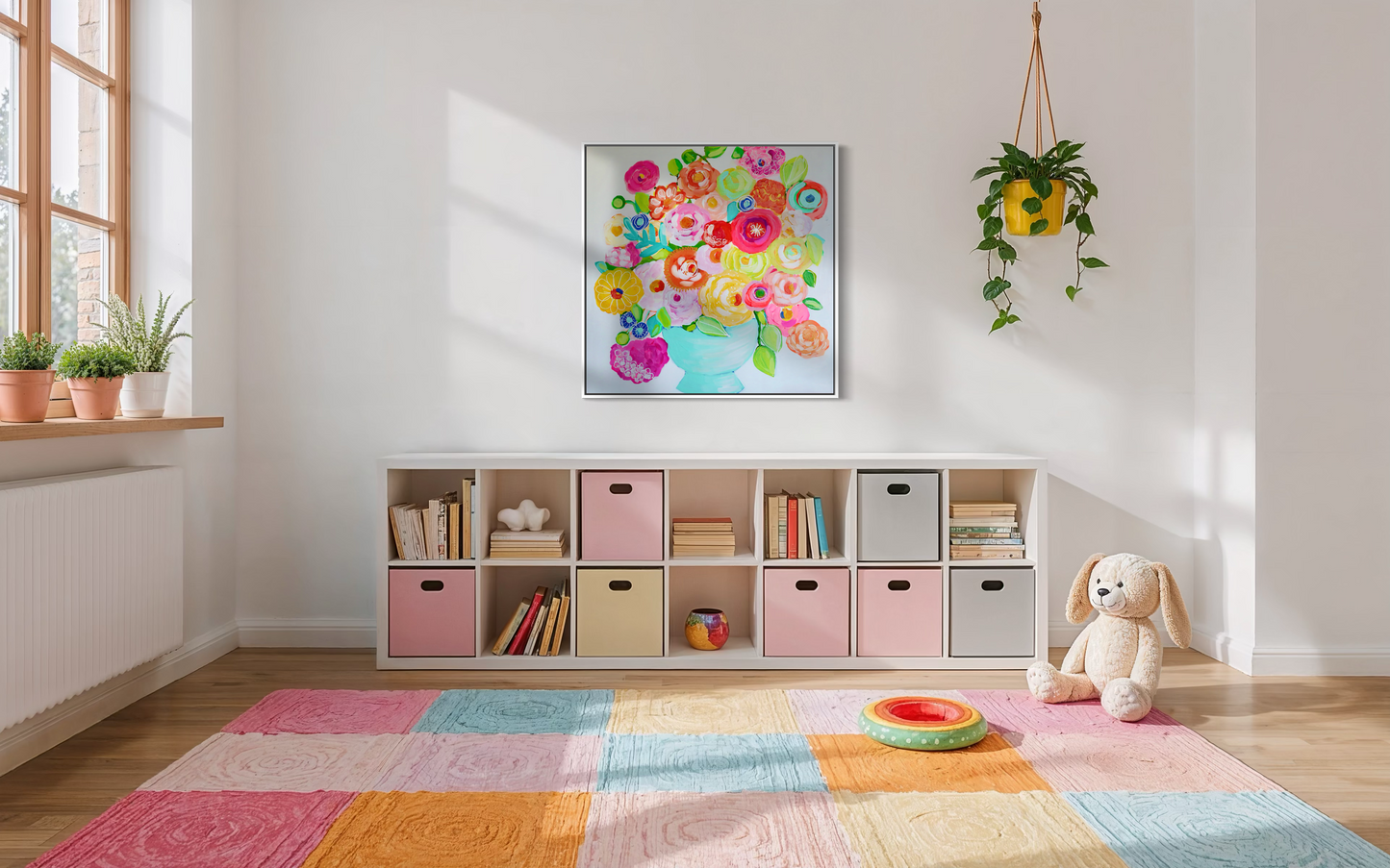 Peony Party 30x30 Framed