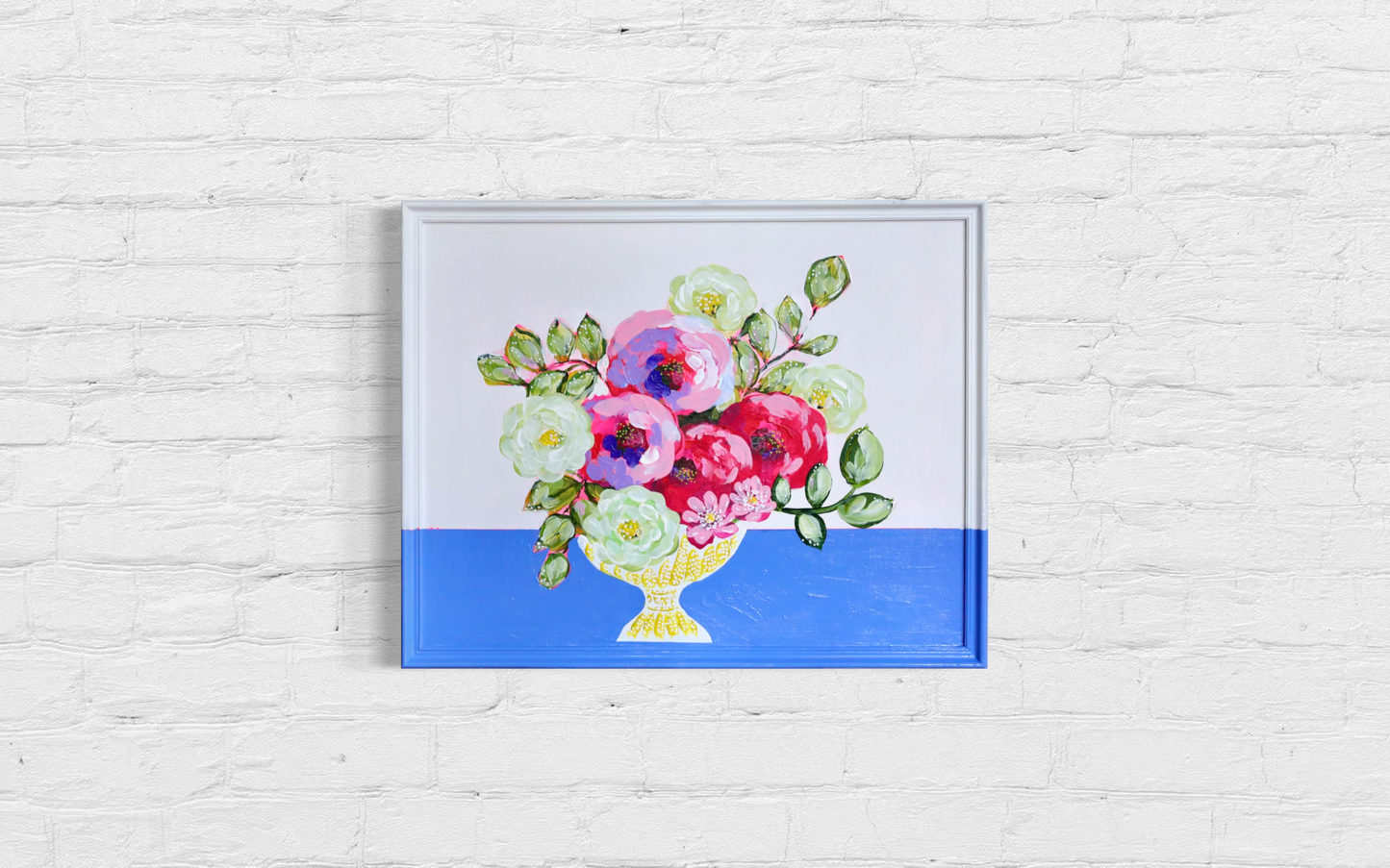 Floral Colorblock 16x20 Framed
