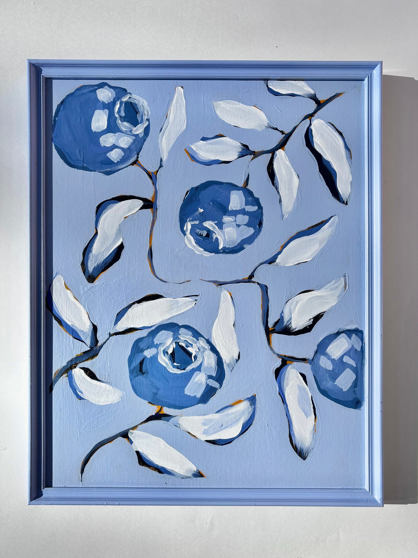 Framed Blueberry Bush 16x20