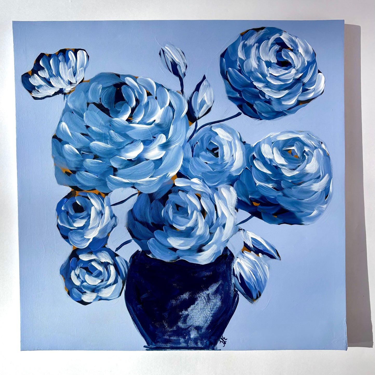Blue Bouquet 17x17