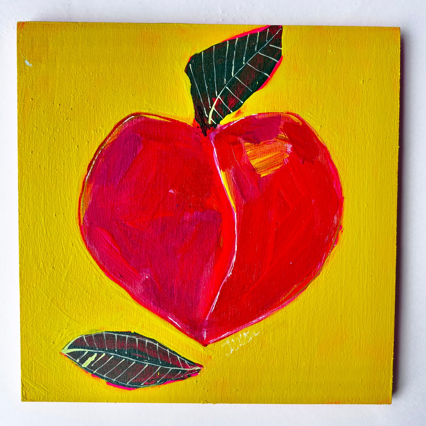 8x8" Neon Peach Painting
