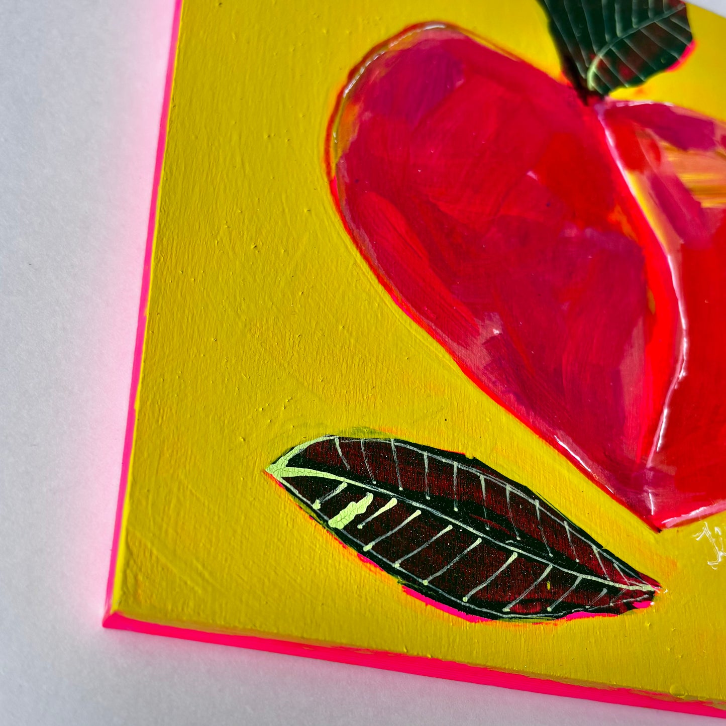 8x8" Neon Peach Painting