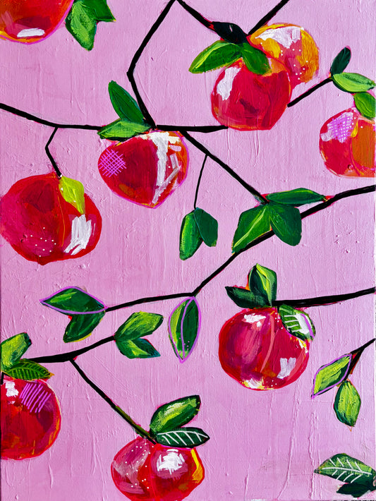 Peach Orchard View 18x24 on Canvas