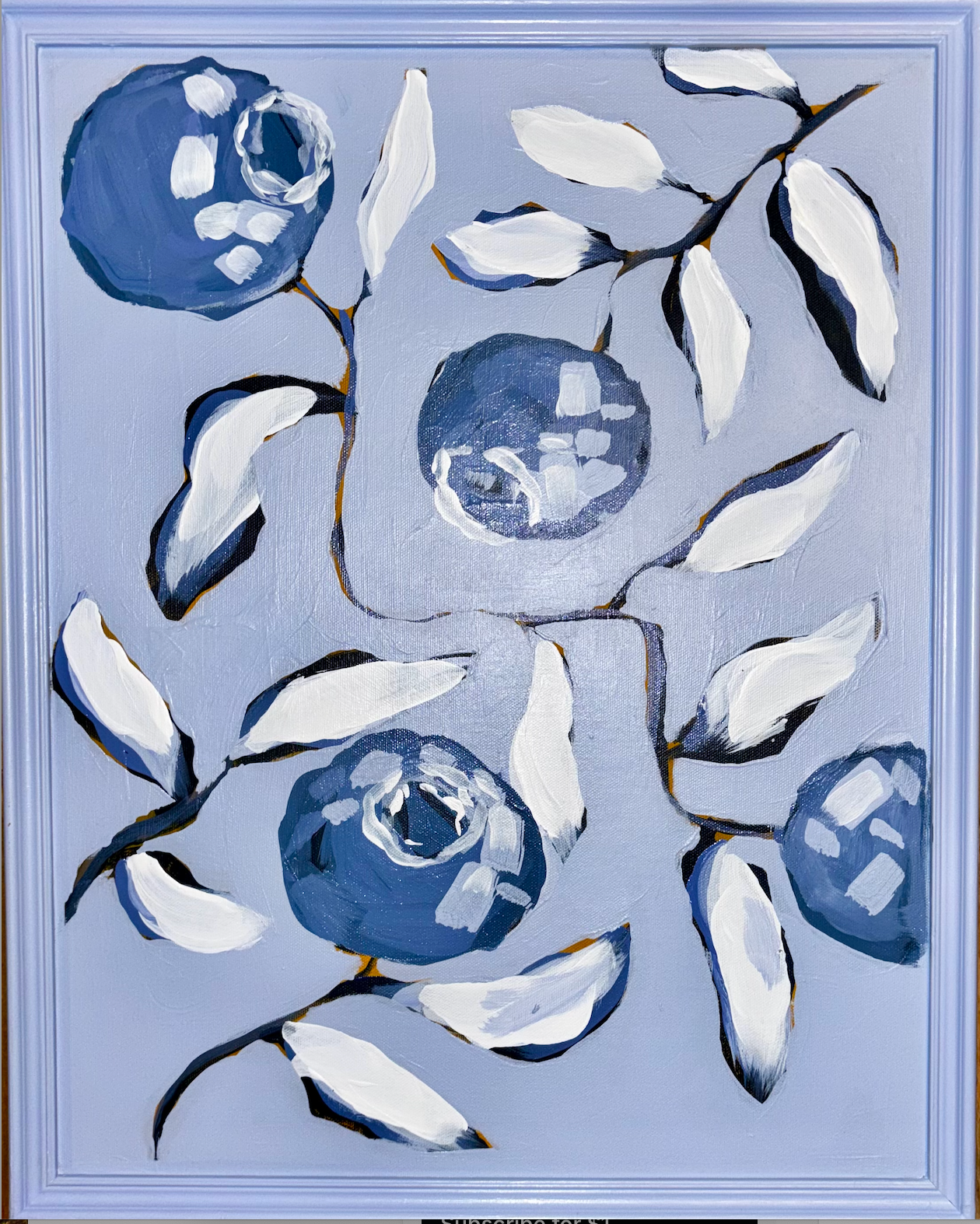 Framed Blueberry Bush 16x20